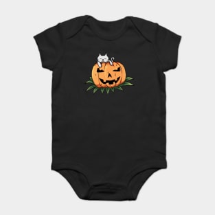 CAT ON PUMPKIN Baby Bodysuit
